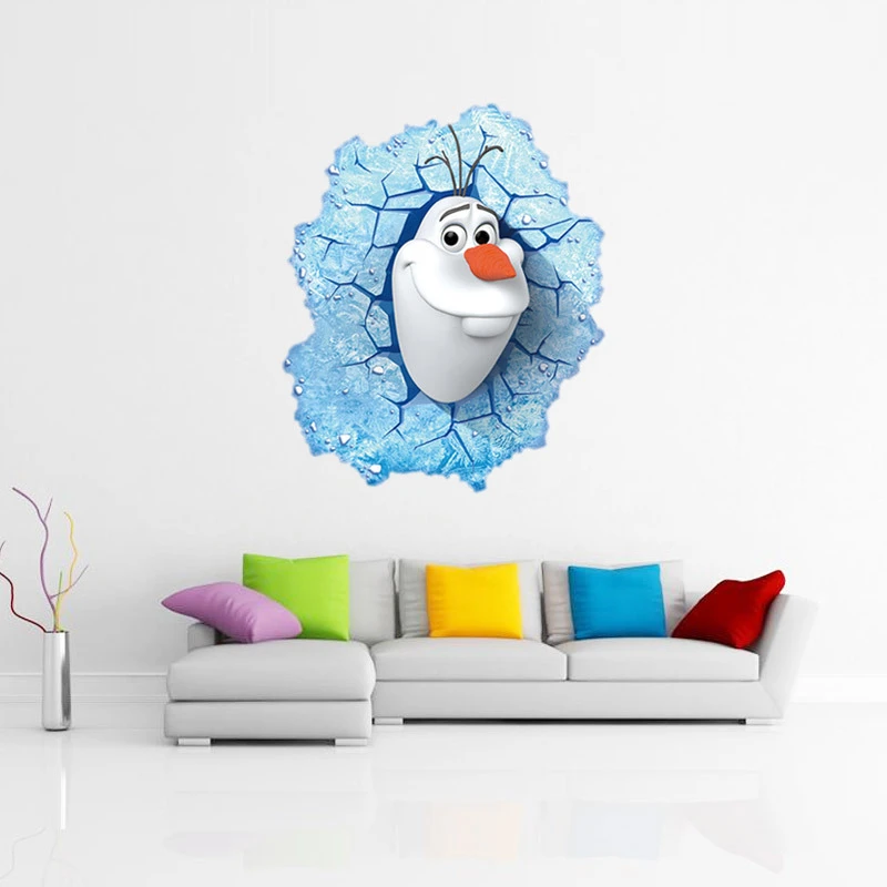 3d Princesa Reina De Animacion De Dibujos Animados Etiqueta De La Pared Del Bebe Diy Nevera Puerta Calcomanias Etiqueta De La Pared Poster Wall Paper Olaf Casa Decoracion Paper Decorating Ideas Decorating With
