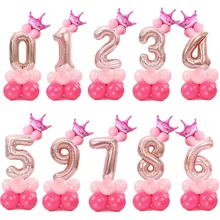 

15Pcs Foil Birthday Balloons Air Helium Number Balloon Figures Happy Birthday Party Decorations Kids Baloons Birthday Balloon