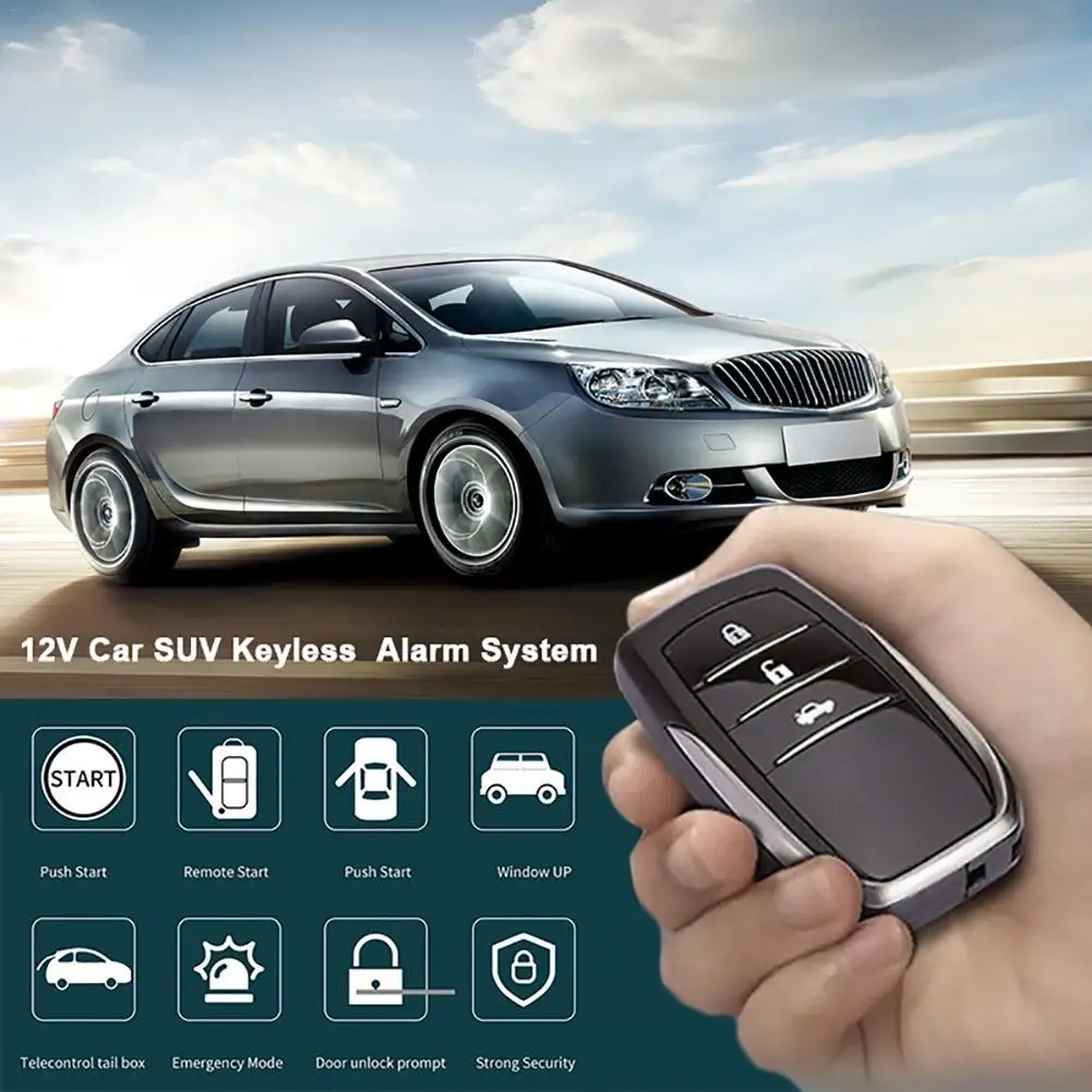 

AUTOECH 12V Car SUV Keyless Entry Engine Start SUV Keyless Alarm System Push Button Remote Starter Stop Auto Car Accessories