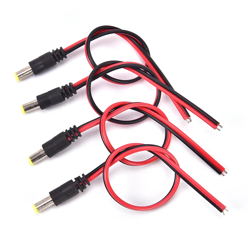 

1pc/4pcs Pigtail Male Female Cable Plug For CCTV Camera LED Lights 12V DC Power Dc Power Cord Cable Jack Adaptor 5.5x2.1mm