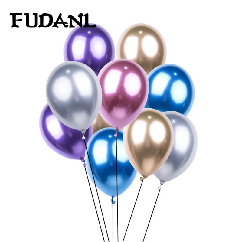 

100pcs 12inch Pearl Metallic Balloon Round Metal Balloons Birthday Party Decor Latex Baloons Metallized Wedding Party Decor