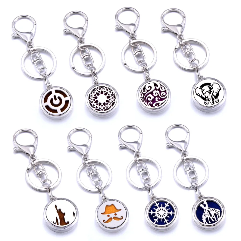 

Elephant Aromatherapy Perfume Locket Keychain aroma diffuser car keychain Essential Oil Diffuser key chain pendant Gift