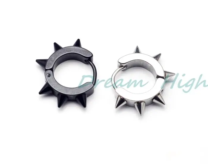 New Arrival Stud Ear Stud Fashion 316L Statinless Steel Fancy Jewelry Wide 4mm  Hoop Earring Punk Hip Hop 2