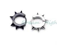 New Arrival Stud Ear Stud Fashion 316L Statinless Steel Fancy Jewelry Wide 4mm  Hoop Earring Punk Hip Hop 2