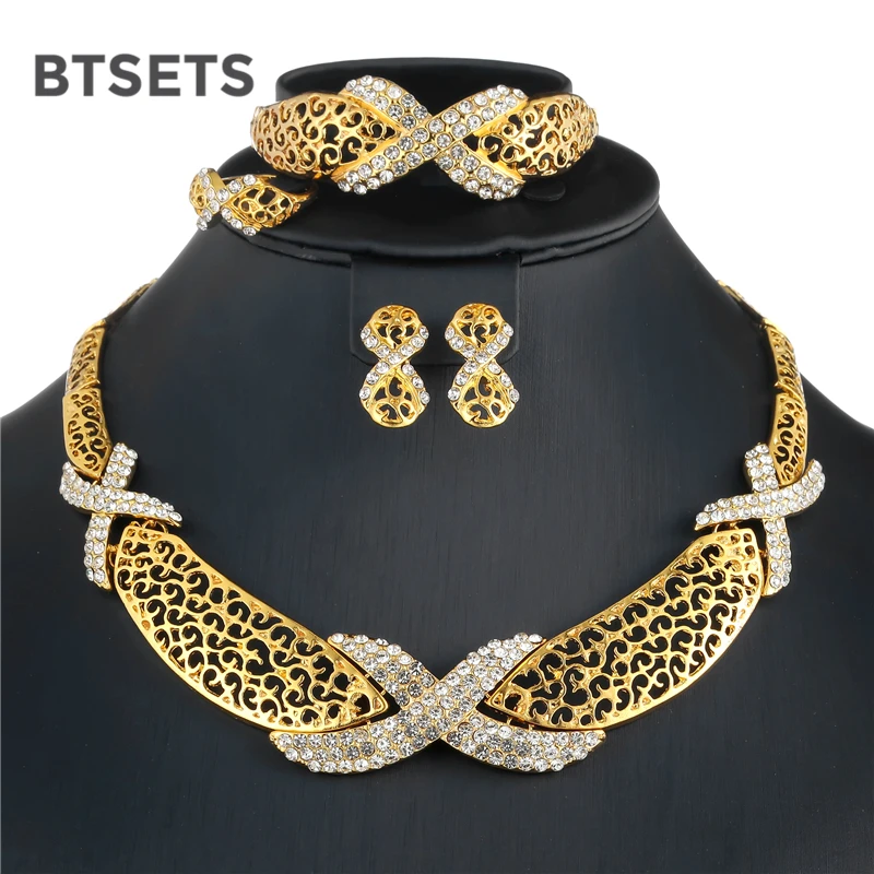 BTSETS Cheap Fashion Jewelry Sets Gold For Women Color