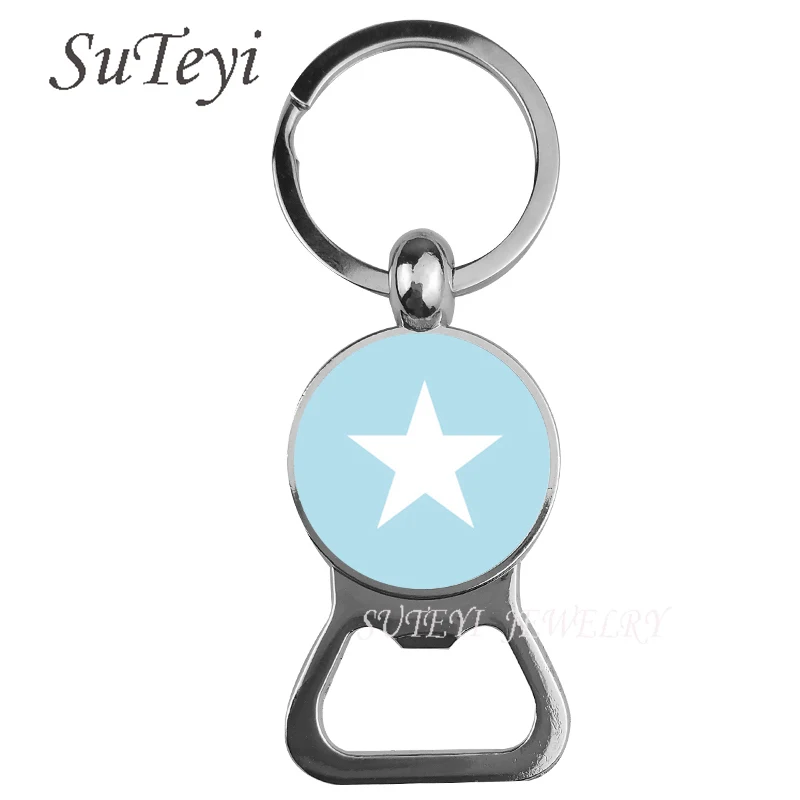 

Fashion Somalia / Tanzania / Tunisia Beer bottle opener keyring national world Kingdom flag Square Shaped keychain men gifts