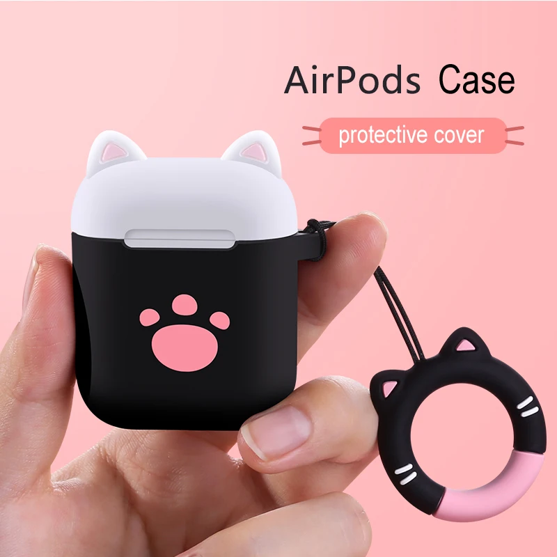 

Bluetooth Earphone Cute Silicone Case for Apple Airpods Air pods Accessories 3D Animal Case TWS Protective Cover Anti-lost Decor