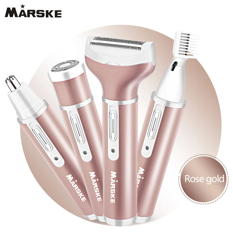 Best sell !4 in 1 Women Epilator Electric Female Rechargeable Bikini Trimmer Body Portable Facial Hair Removal Shaver Set