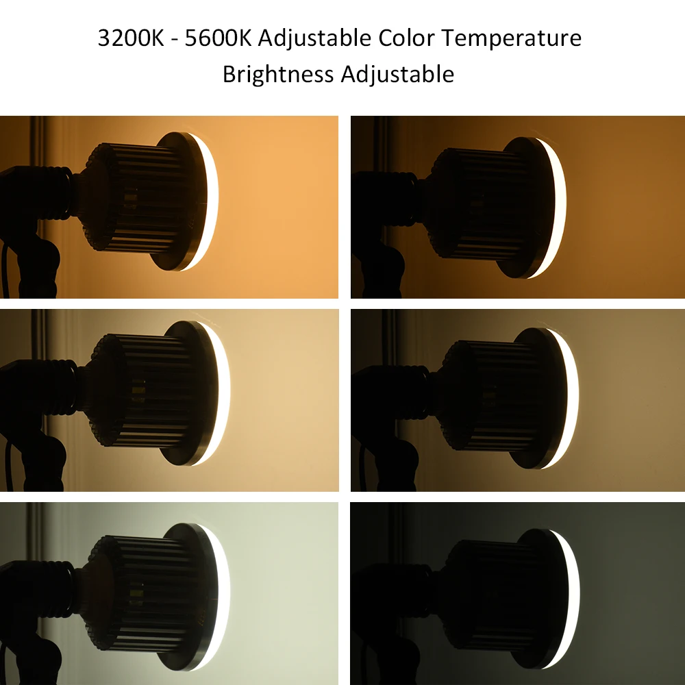 Andoer E27 50W Светодиодный светильник с регулируемой яркостью и цветовой температурой 3200K~ 5600K с пультом дистанционного управления студийный фото-видео светильник