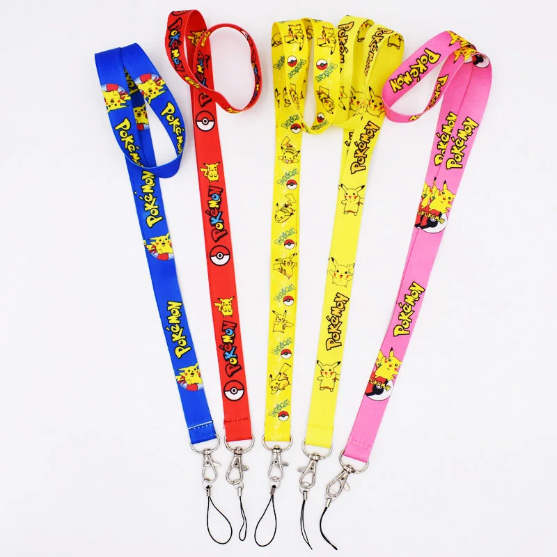 

New Kawaii Pikachu Cartoon Anime Mobile Phone Straps For Neck Lanyards Neck Strap Pandant Keychains Key Ring Gifts For Children