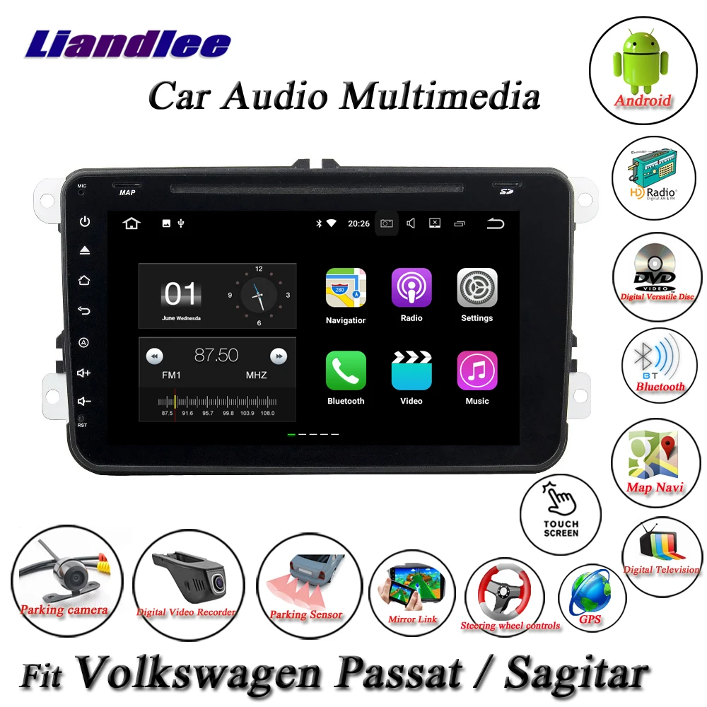Perfect Liandlee Car Android System For Volkswagen Passat / Sagitar Radio CD DVD Player GPS Nav Navi Navigation HD Screen Multimedia 5