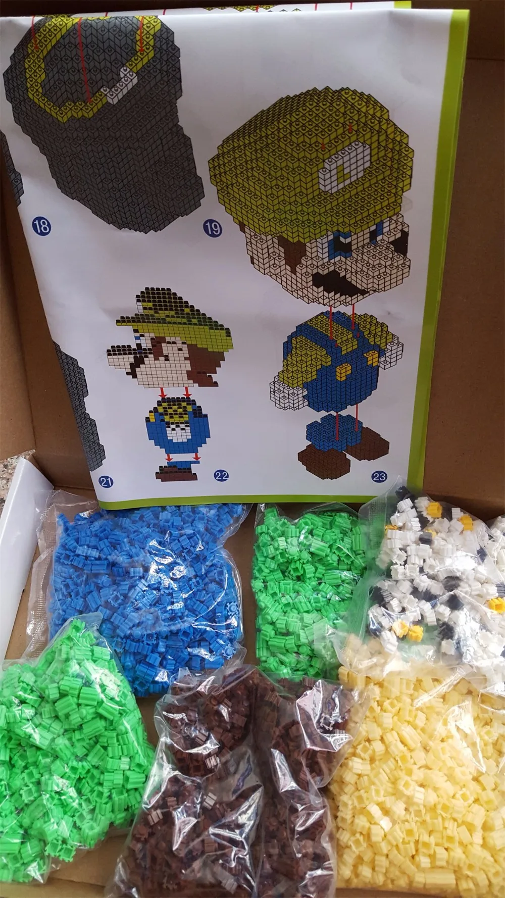 Супер Марио большой размер DIY блоки микро мультфильм DIY строительные игрушки Juguetes 3D аукциона фигурки Луиджи детские подарки 8001-8002