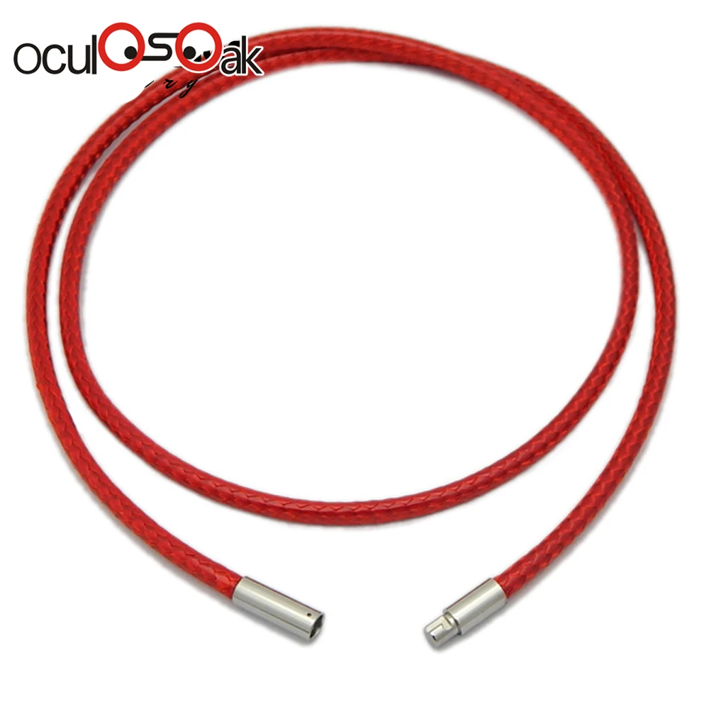 

1 1.5 2 3mm Necklace Cord Leather Cord Wax Rope Chain Necklace 316L Stainless Steel Tube Clasp DIY Jewelry Accessories 2019