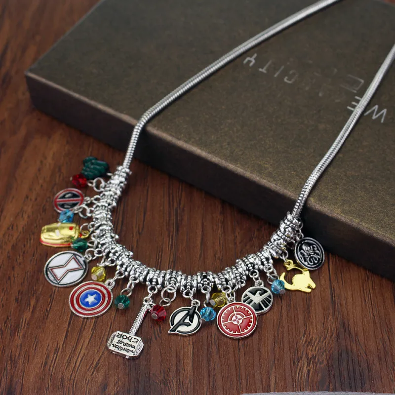 DIY ожерелье-чокер ручной работы с Marvel Мстители Сейлор Мун Звездные войны Алиса в стране чудес Покемон Макси ожерелье для женщин