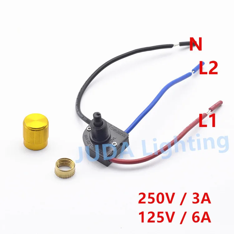 

250V 3A 125V 6A Knob switch Dimmer for table lamp 3 stalls dimming switch Knob type 3 levels desk lamp switch lighting fittings