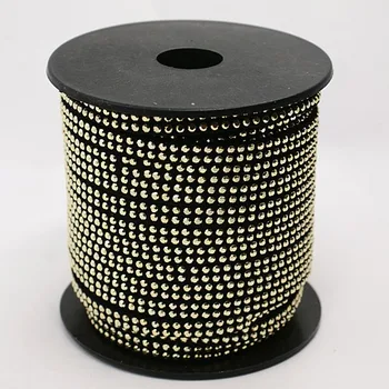 

2Row Golden Aluminum Studded Korea Faux Suede Cord 5x2mm Jewelry Findings about 20yards/roll