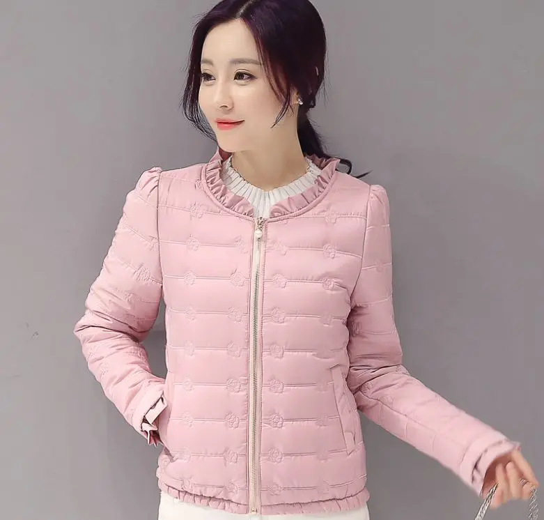 Hcless, Женская куртка-бомбер, осенне-зимняя женская куртка, chaquetas mujer abrigo chaqueta, парка с длинным рукавом, наполнитель из хлопка - Цвет: Розовый