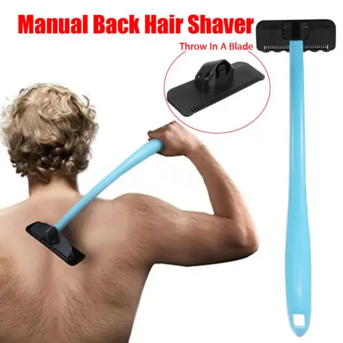 

Do It Yourself Men Manual Back Hair Shaver Long Handle Back Leg Hair Shaver Razor Remover Body Trimmer Self Groomer Shaving