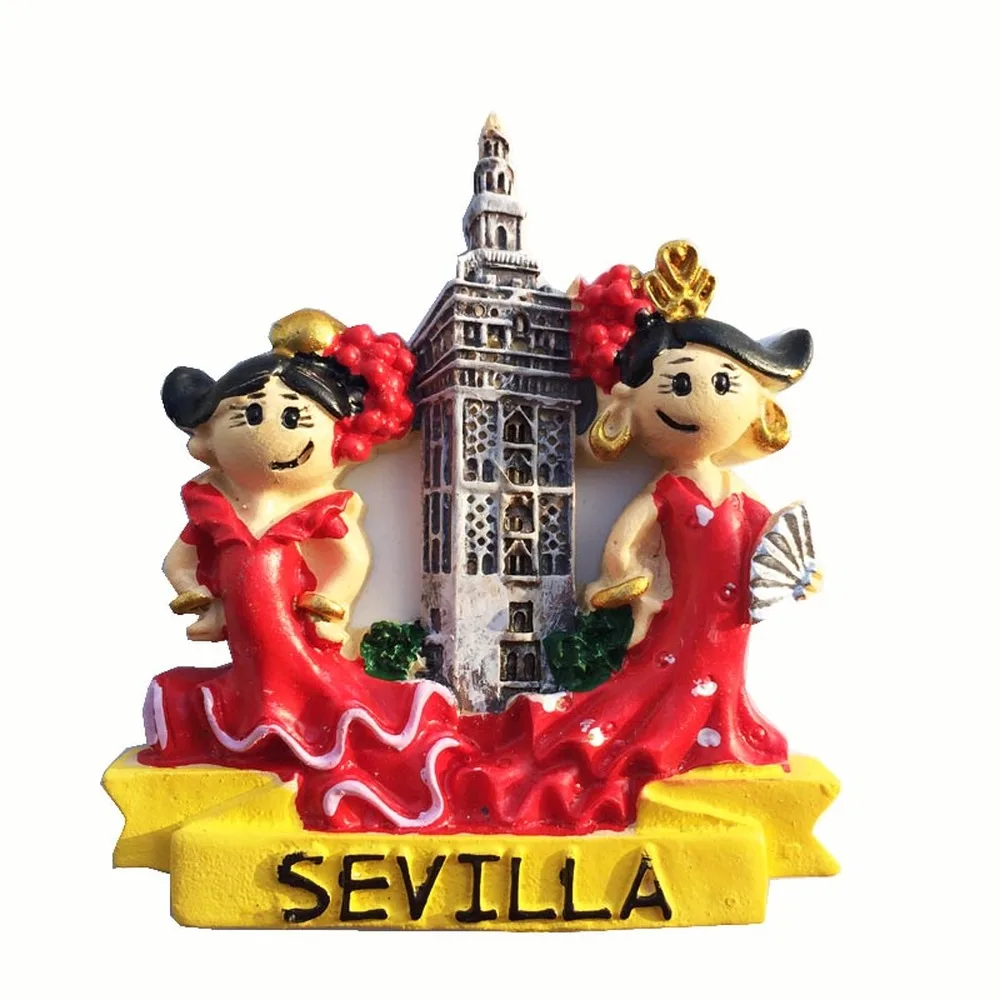 

BABELEMI 1pcs Hand-painted Spain Sevilla Flamenco Dancers Refrigerator Magnets Travel Souvenirs Stickers Gift Home Decorations