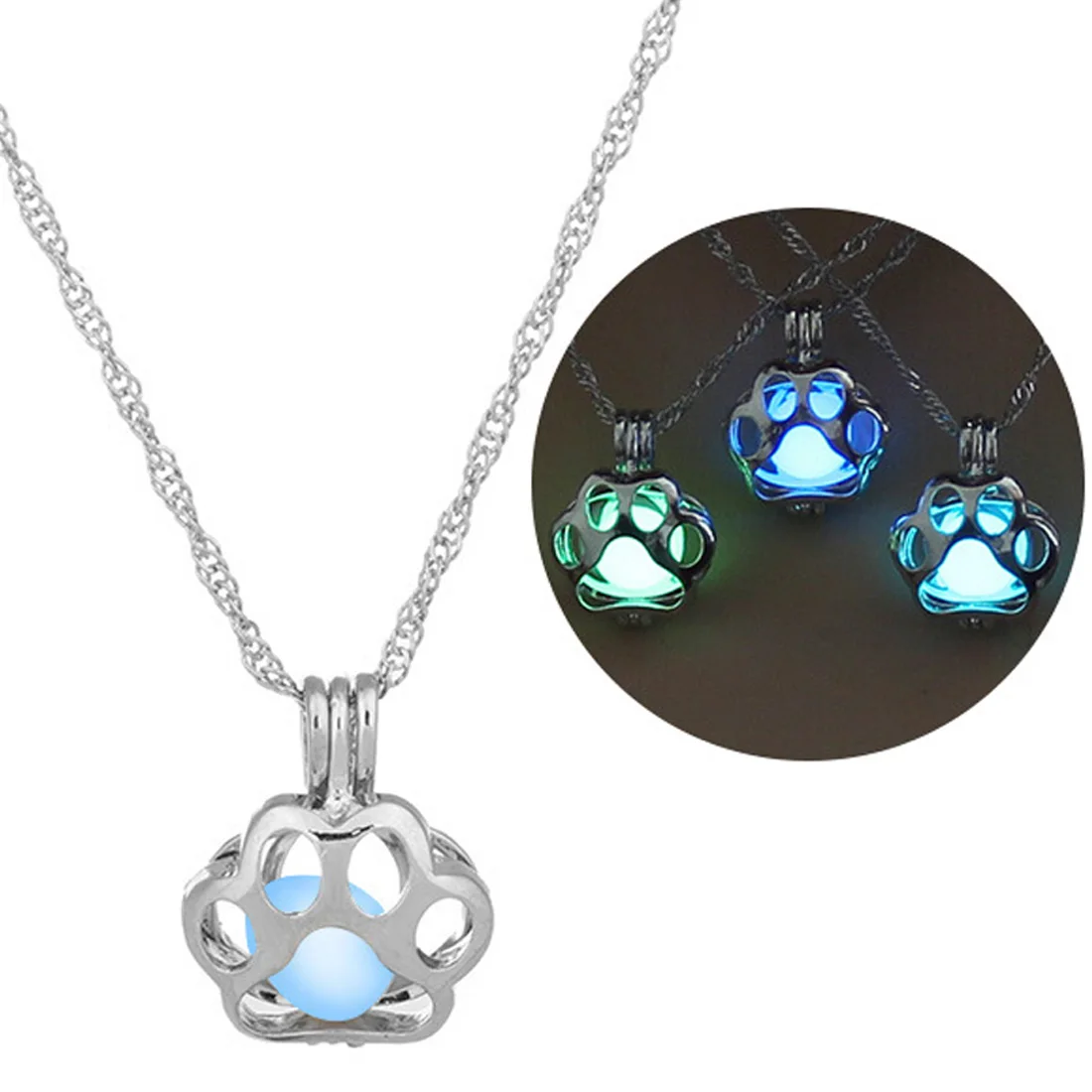 

Halloween New Necklace Unisex Night luminous Dog Claw Pendant Hollow Fashion Cool wild Necklace Ornaments