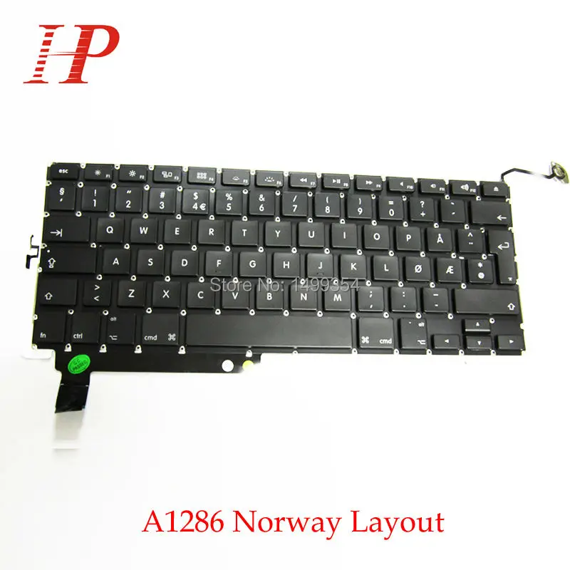 5PCS Genuine A1286 Norway Norwegian Keyboard With Backlight For Apple