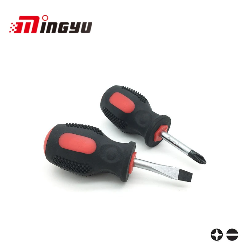 

2pcs Short Distance Screwdriver Pocket Home Hand Tools CR-V Phillips and Slotted 76mm Length Screw Driver Mini Screwdrivers