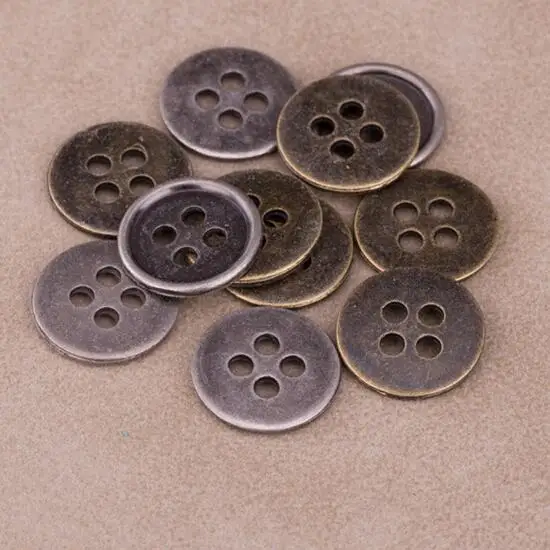 Buy Multisize metal round button Antique Bronze alloy