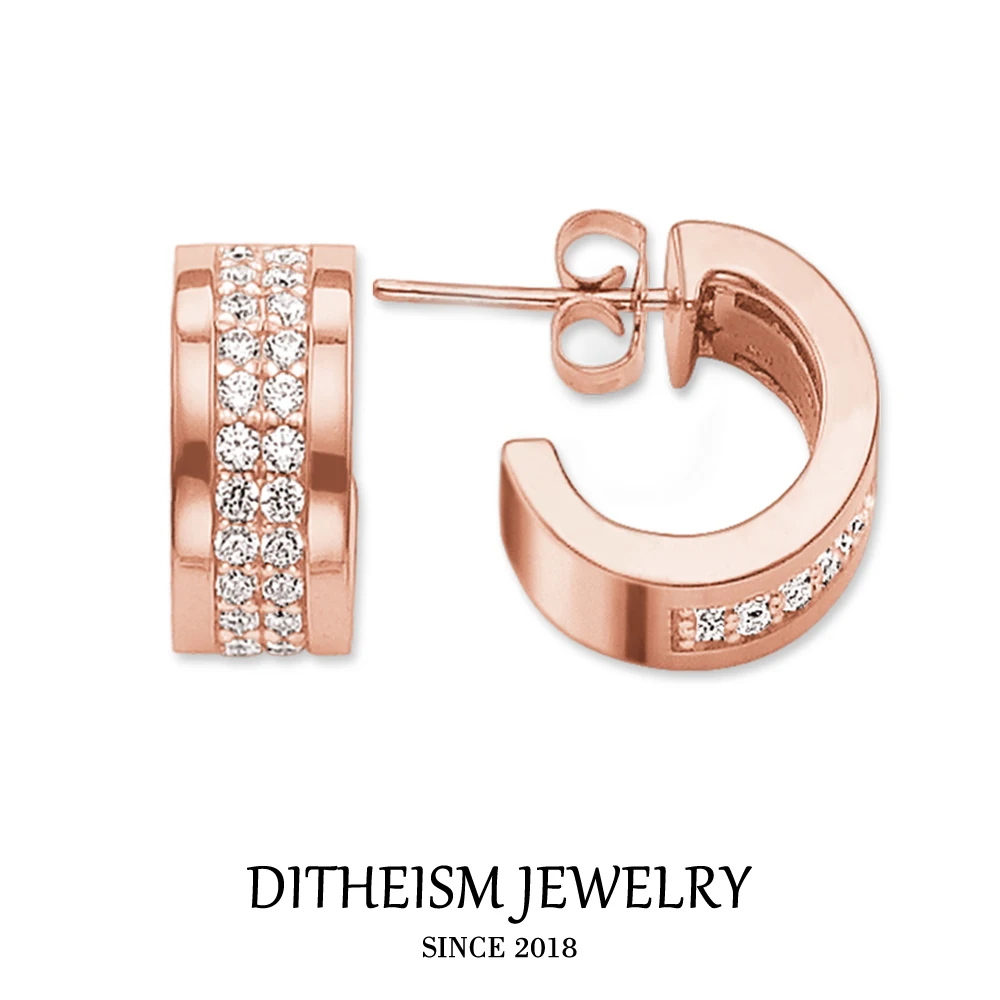 

Creole Hinged Hoop Earrings, 2018 New Romantic Rose Gold Color Fashion Jewelry Geometric 925 Sterling Silver Gift For Women