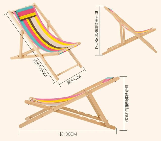 Folding Solid Wood Beach Deck Chair Outdoor Portable Sun Loungers Folding Solid Wood Beach Deck Chair Outdoor Portable Sun Loungers