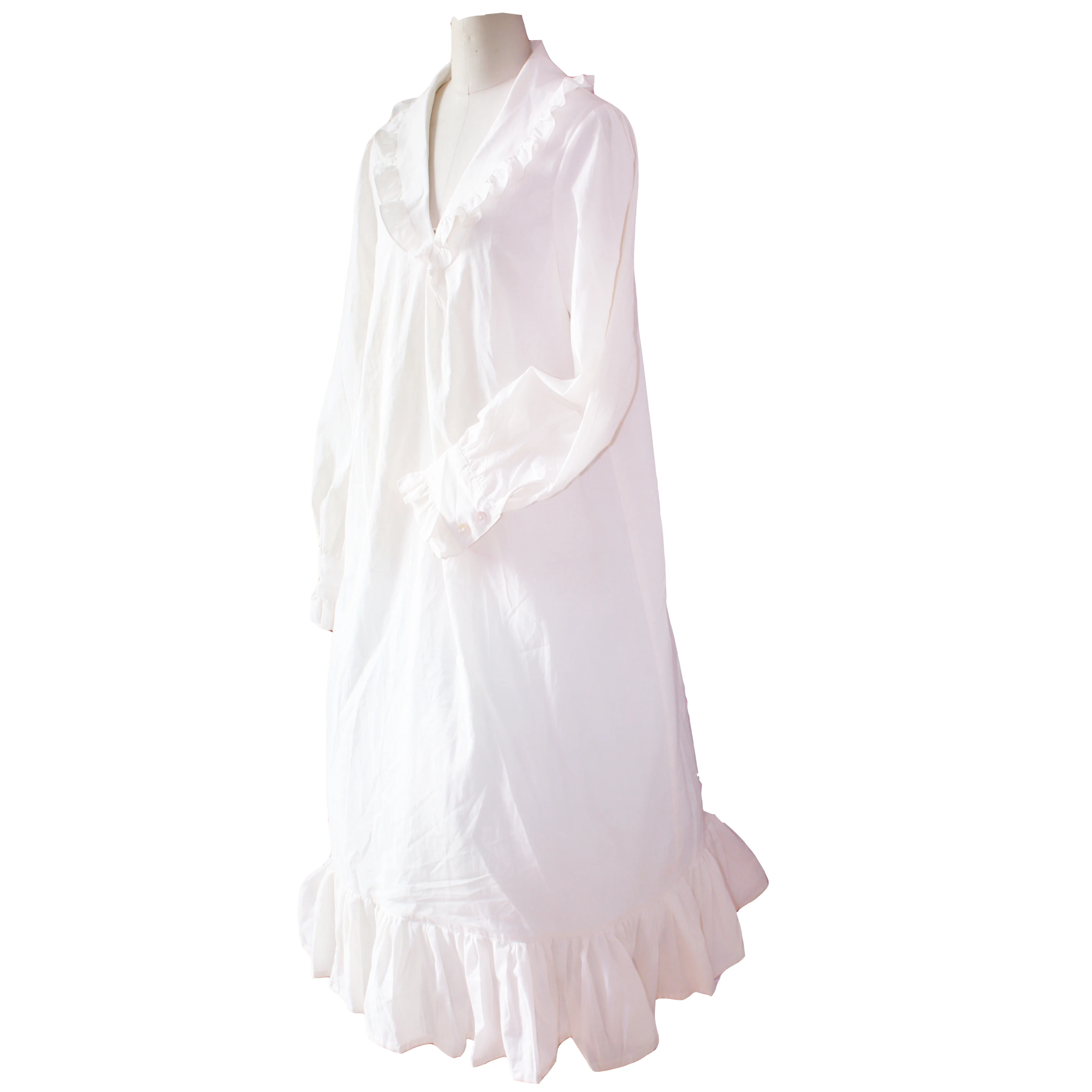 Medieval Europe Gown Vintage Princess Ruffle Turn down Collar Princess