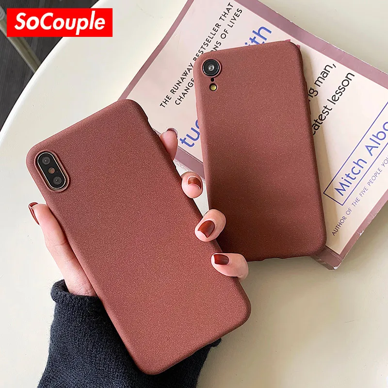 

SoCouple Matte Phone Case For iphone 7 8 6 6s plus Case For iphone Xs max XR X Soft TPU Silicone Pure Color Ultra-thin Cover
