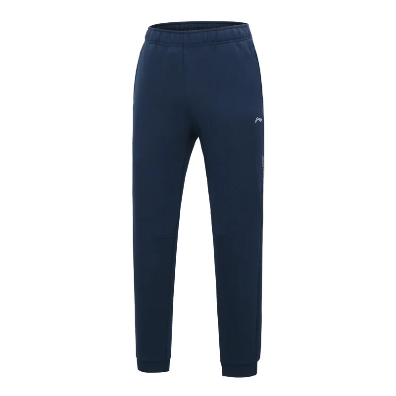 Li-Ning, мужские тренировочные спортивные штаны, 3D подгонка, 66% хлопок, 34% полиэстер, обычная подгонка, спортивные брюки AKLP149 MKY461
