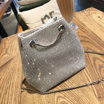 

Razaly brand high quality designer korean bag japanese style bucket tote small silver metal chain messenger summer bolsos 2018