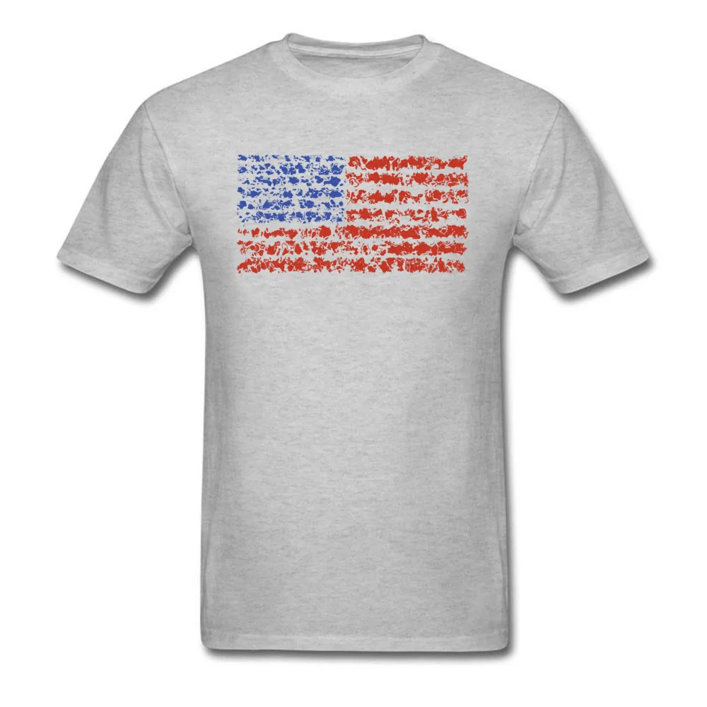 Funny usa flag Tops Shirts for Men 2018 New Fashion Summer/Autumn O-Neck 100% Cotton Short Sleeve T Shirts Normal Tops Shirt usa flag grey