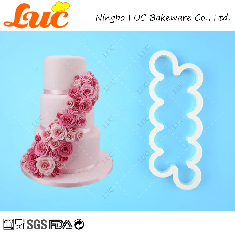 LUC Quality Products Large FMM Easy Rose Fondant Flower Cutters Cake