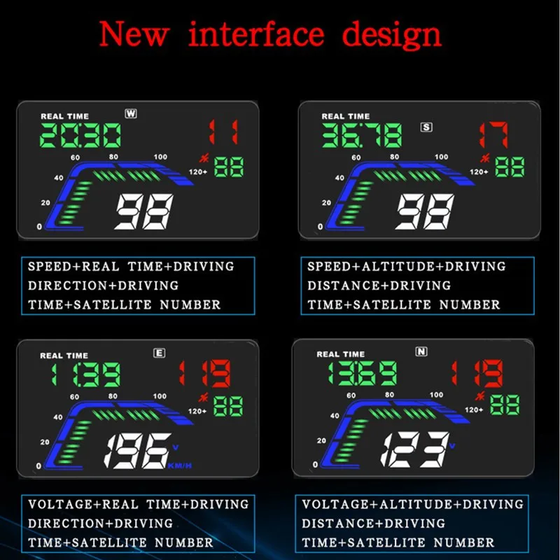 Geyiren hud Дисплей автомобиля Q7 gps Спидометр автомобиля для зеркала hud Автомобиль Велосипед Мотоцикл Авто Аксессуары лобовое стекло будильник с прожектором