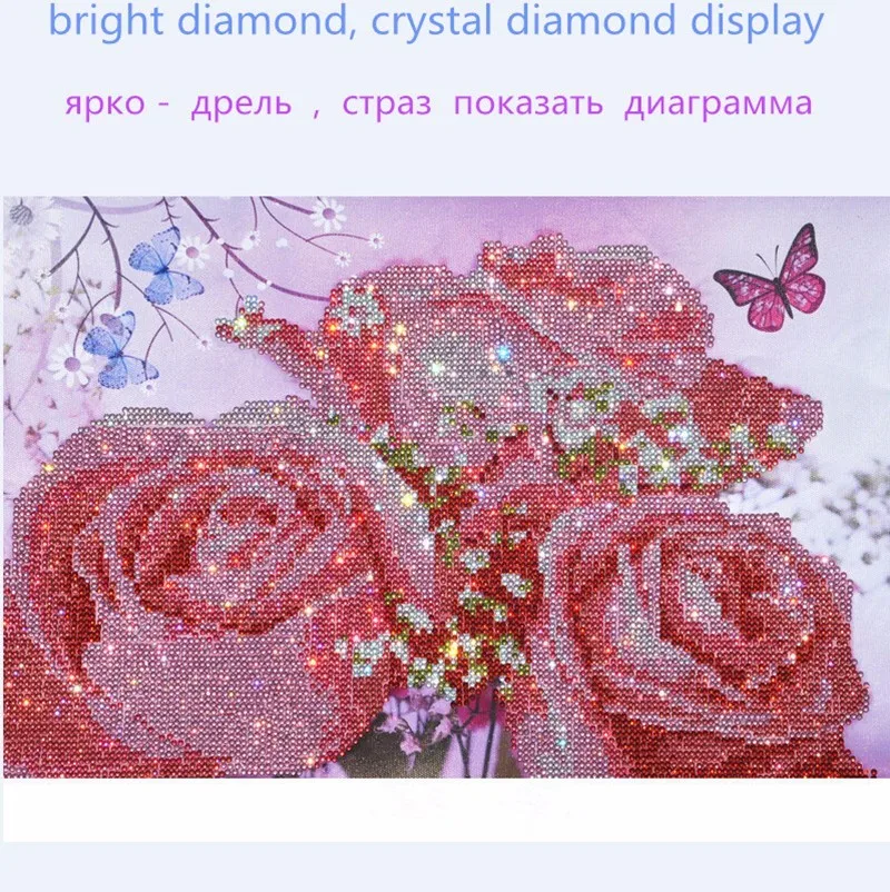 Сделай Сам Алмазная картина Хрустальный цветок Алмазная вышивка крестиком Кристальные круглые алмазные наборы незавершенная полная Алмазная вышивка ZX