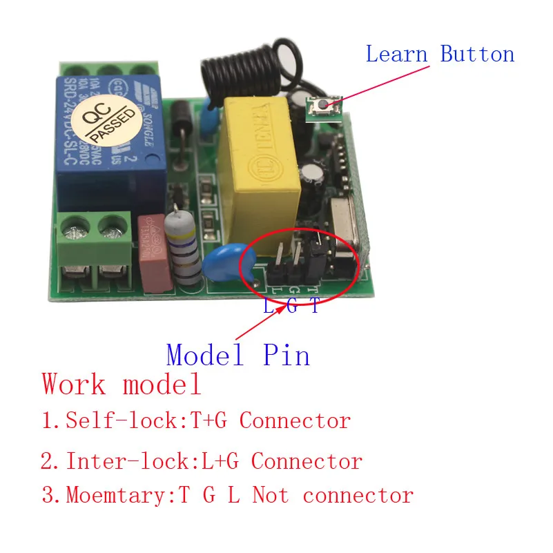 Wireless Remote Control Switch 220V 110V Receiver Relay Module Remote Transmitter Bedroom Ceiling Lights Lamps Switch-5-1