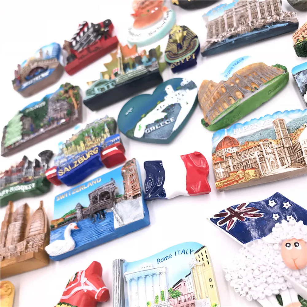 

BABELEMI China Japan Austria Czech Russia Turkey Thailand USA India Fridge Magnets 3D Fridge Magnet Travel Souvenir Decoration