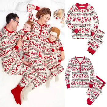Family Christmas Pajamas Family Matching Clothes Matching Mother Daughter Clothes Father Son Mon Baby New Year Family Look Sets