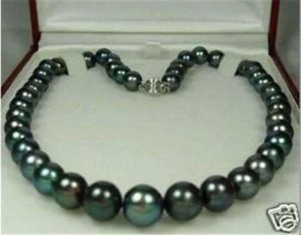

Free shipping >>>>>Charming! 8-9mm Tahitian Black Natural Pearl Necklace 18" AA