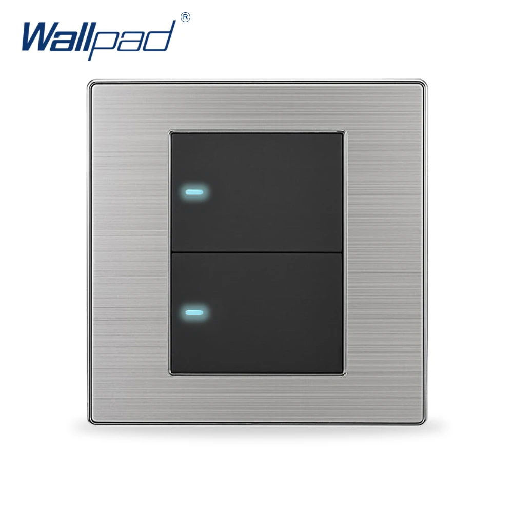 2018 Hot Sale 2 Gang 1 Way Wallpad Luxury Led Light Switch