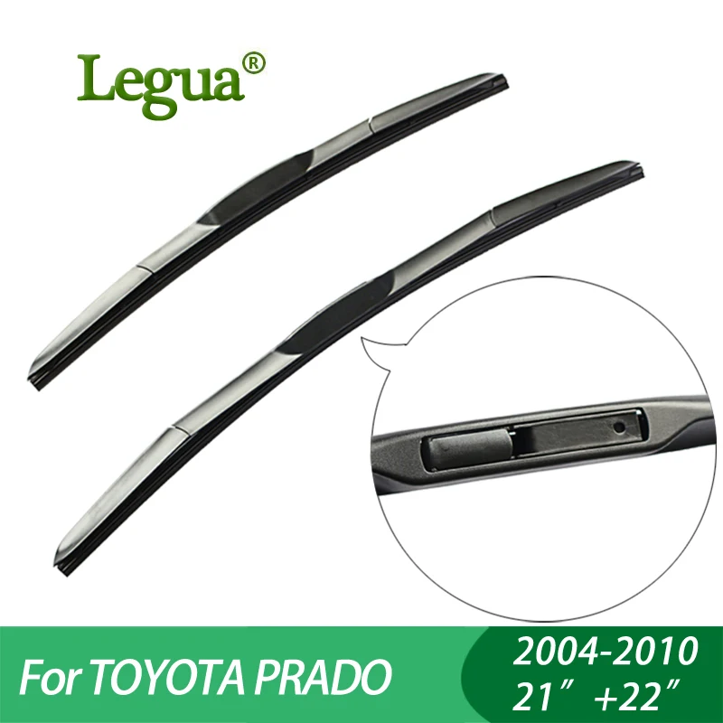 

1 set Wiper blades For TOYOTA PRADO(2004-2010), 21"+22",car wiper,3 Section Rubber, windscreen, Car accessory