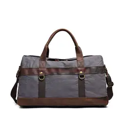 Кросс-Бордер большой емкости мужские сумки непромокаемые холщовые сумки для багажа с mad horse hide