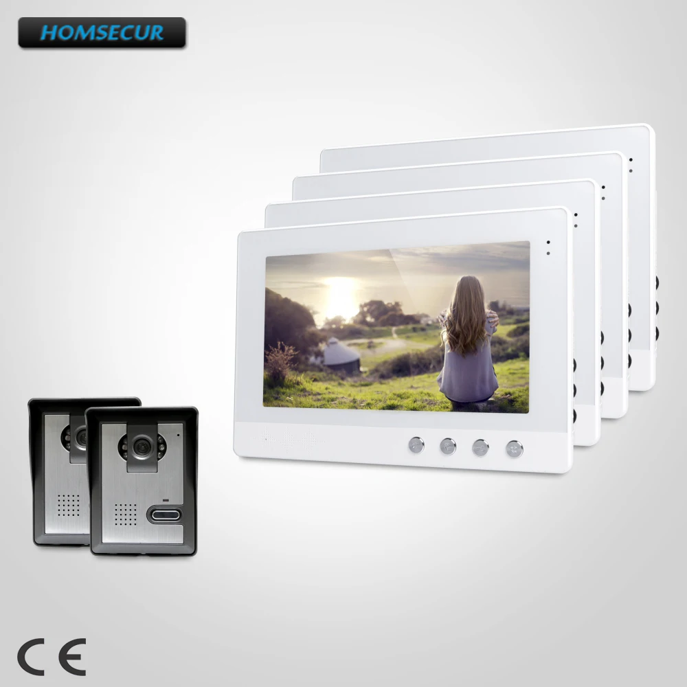 

HOMSECUR 10.1" Video Door Intercom System with Ultra-large Screen Monitor for House/ Flat XC005+XM101-W