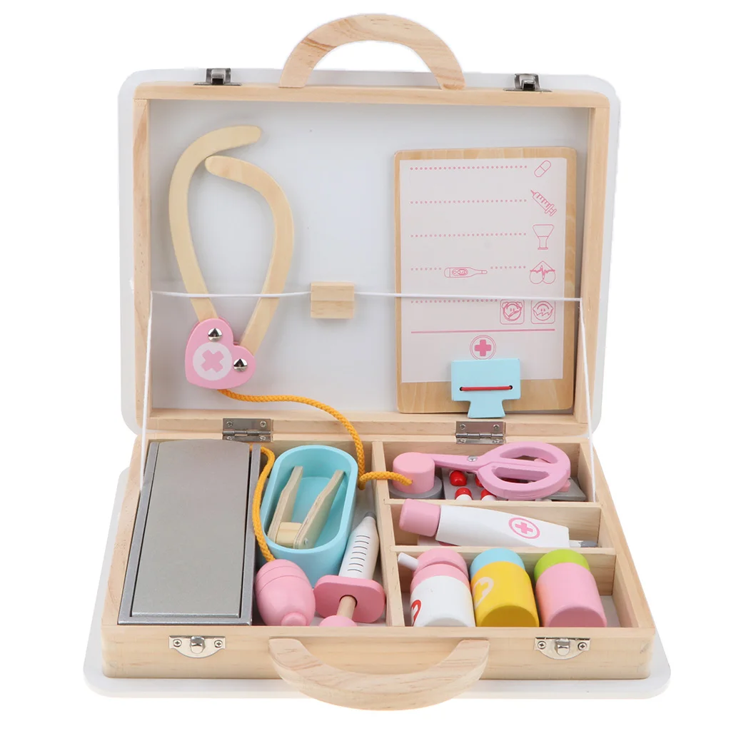 Details about   Medical Box Pink Doctor Nurse Medical Kit Playset for Kids Pretend Play Tools 