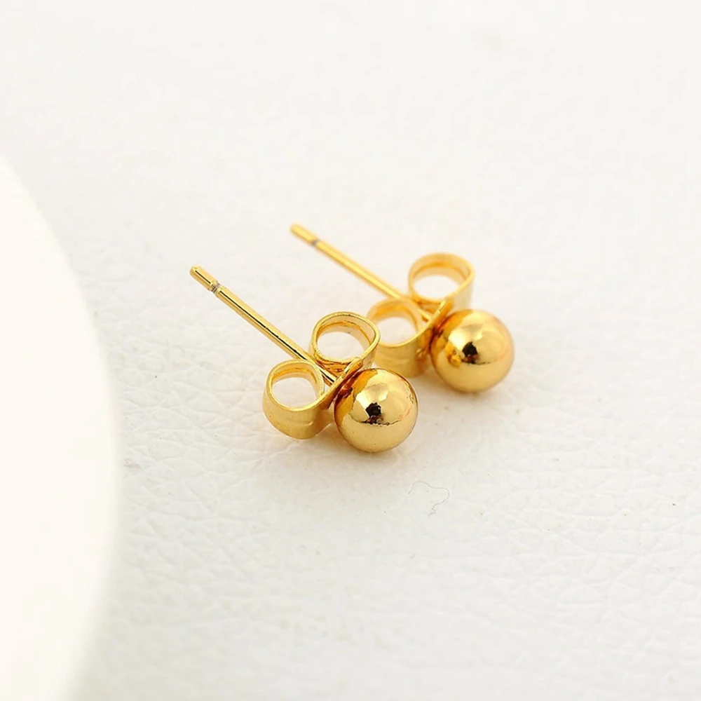 Детские серьги пусеты золотого цвета|stud earrings|children stud earringsearring studs earrings |