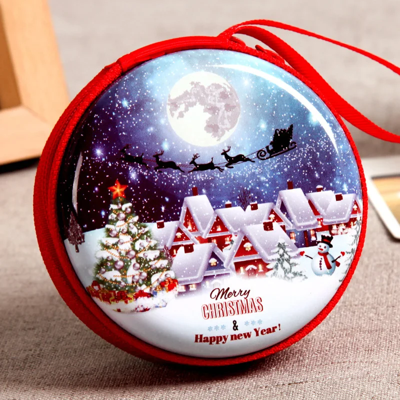 prativerdi Santa Claus Mini Storage Bag Money Box For USB Cable Coin Holder as a Christmas Gifts Zipper Lock Travel organizer3