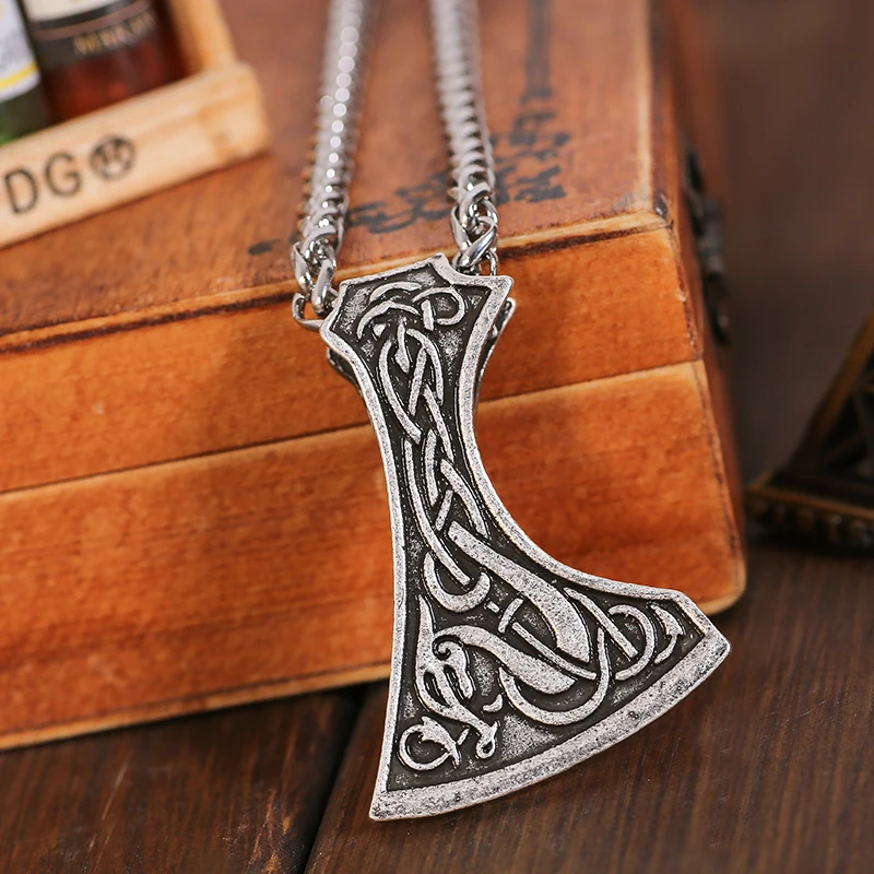 Ethnic Viking Dragon Axe Pendant Necklace Double Side 5pcs no chain | Украшения и аксессуары