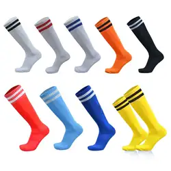 9 цветов для мужчин и взрослых ребро отделка выше колена Футбол длинные носки двойные полосы печатных дышащие Спортивные Компрессионные